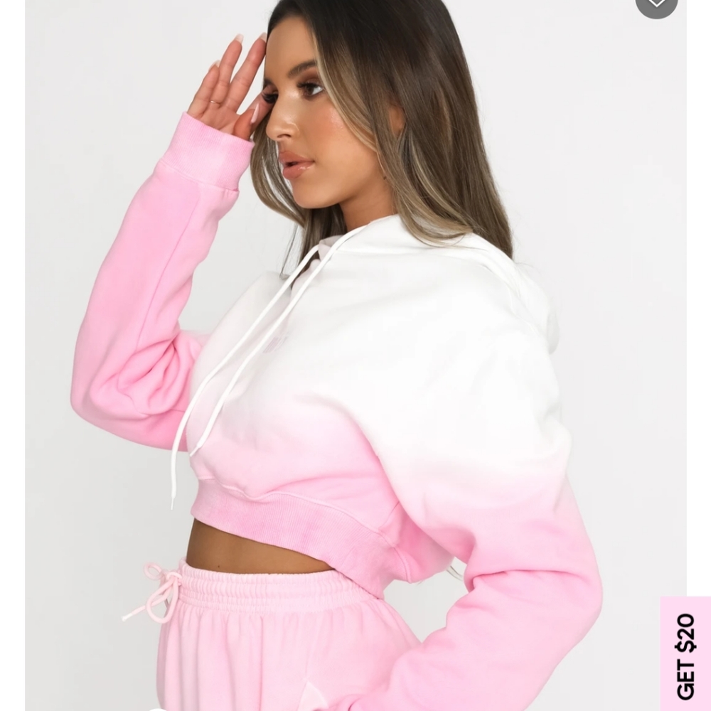 Cropped hooded sweatshirt